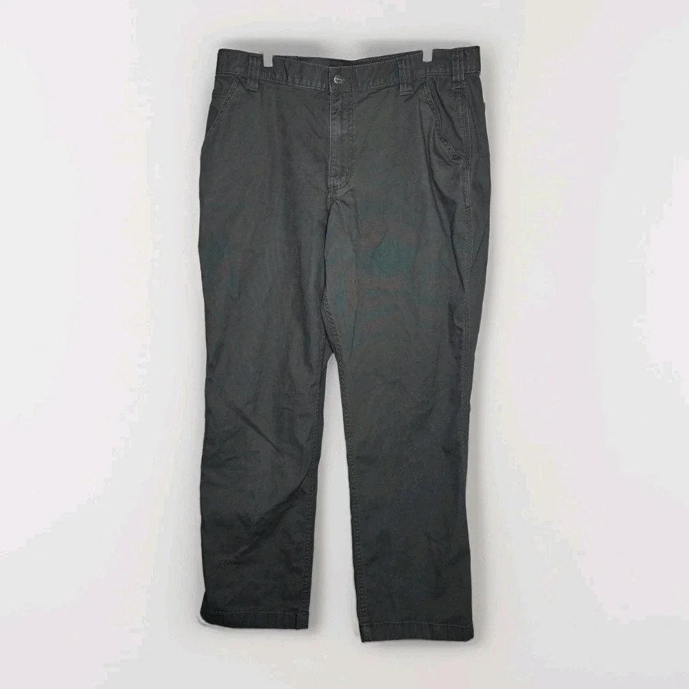 Carhartt Rugged Flex Relaxed Fit Canvas Work Pants Gray Men's 38x32 BN2291